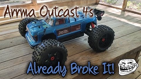 Arrma Outcast 4s 1st Run and 1st break!
