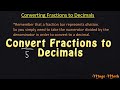 Converting Fractions to Decimals Quiz