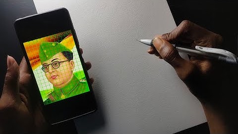 Netaji subhash chandra bose outline with grid method