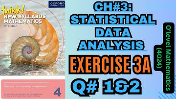Exercise 3A(Q#1-2) | Think New Syllabus Mathematics 8th Edition (Book 4) #Cumulativefrequency