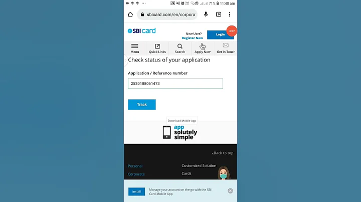 Sbi Credit Card Applications Status Check #shorts #viral #ytshorts How to check Sbi Card Status