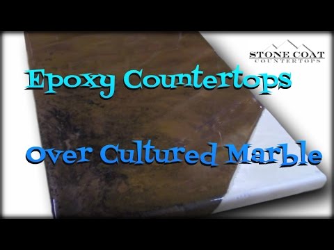 Epoxy Countertops Over Old Cultured Marble Youtube