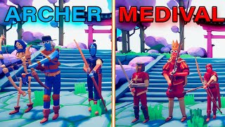 MEDIEVAL TEAM vs ARCHER TEAM - Totally Accurate Battle Simulator | TABS