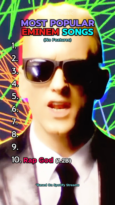 Most Popular Eminem Songs #eminem #rap #hiphop #top10 #hitsong #popular #ranking #best #shorts #yt