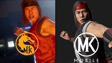 MORTAL KOMBAT 11 vs MK Mobile - LIU KANG all moves & Fatal Blow, Friendship side-by-side Comparison.