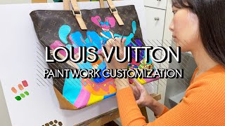 Custom Painted LV Wallet/Paint on leather bag/Step by Step Paint LV  Bag/Angelus Leather Paint2020 