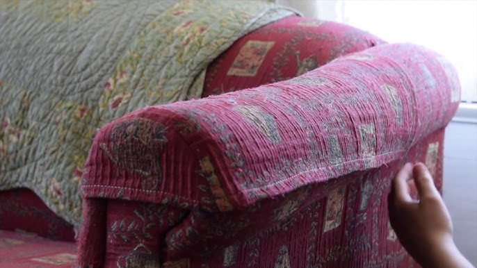 My vintage doilies work great for covering up cat scratches on a sofa!