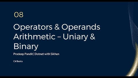 Arithmetic Operators | C# Basic for Beginners | Learn C# Step by Step