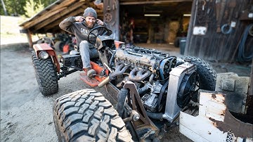 2JZ Lawn Mower First Start! Haltech Elite ECU!