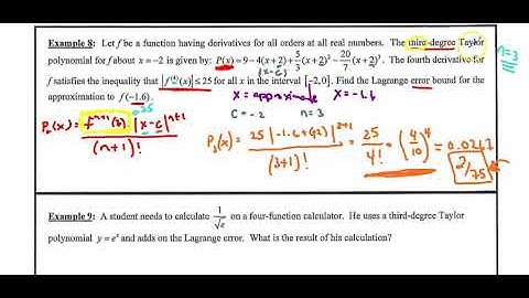 BC Lesson 44 - Lagrange Error (Part 1)