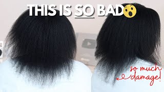 I REALLY DON&#39;T KNOW WHAT HAPPENED 😥 | Damaged Type 4 Natural Hair