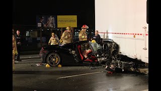 At around 2:00 am this morning burnaby crews were called to willingdon
ave just south of canada way for a collision. when they arrived found
ferrari t...