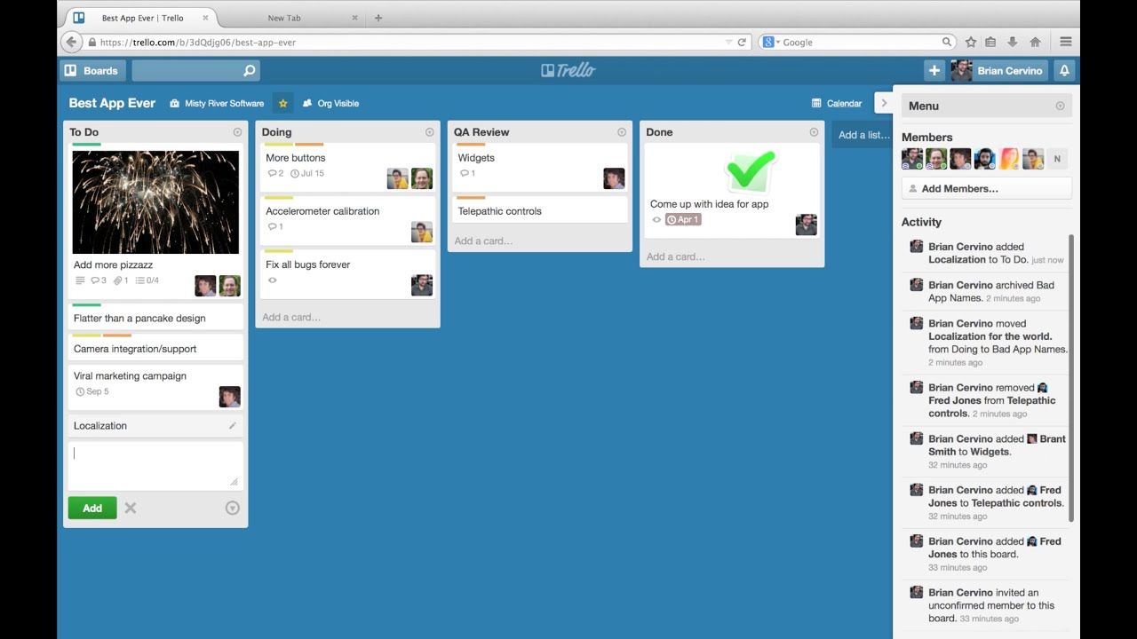 Sharing links to cards, boards, comments and actions, Trello