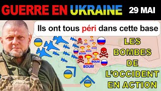 28 mai : Ouf. Les Ukrainiens lancent en grand nombre des bombes JDAM sur la nouvelle base russe