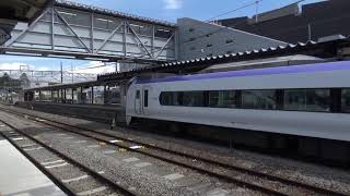 JR東日本 小淵沢駅 E353系特急あずさ21号通過＆30号発着