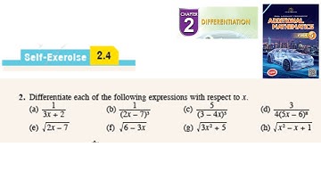 Differentiation self-exercise 2.4 Q2 pembezaan latihan kendiri 2.4 form 5 add maths kssm spm
