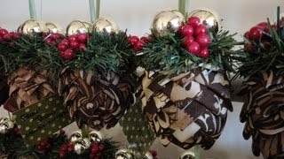 How To: Folded Fabric Pinecone Ornaments