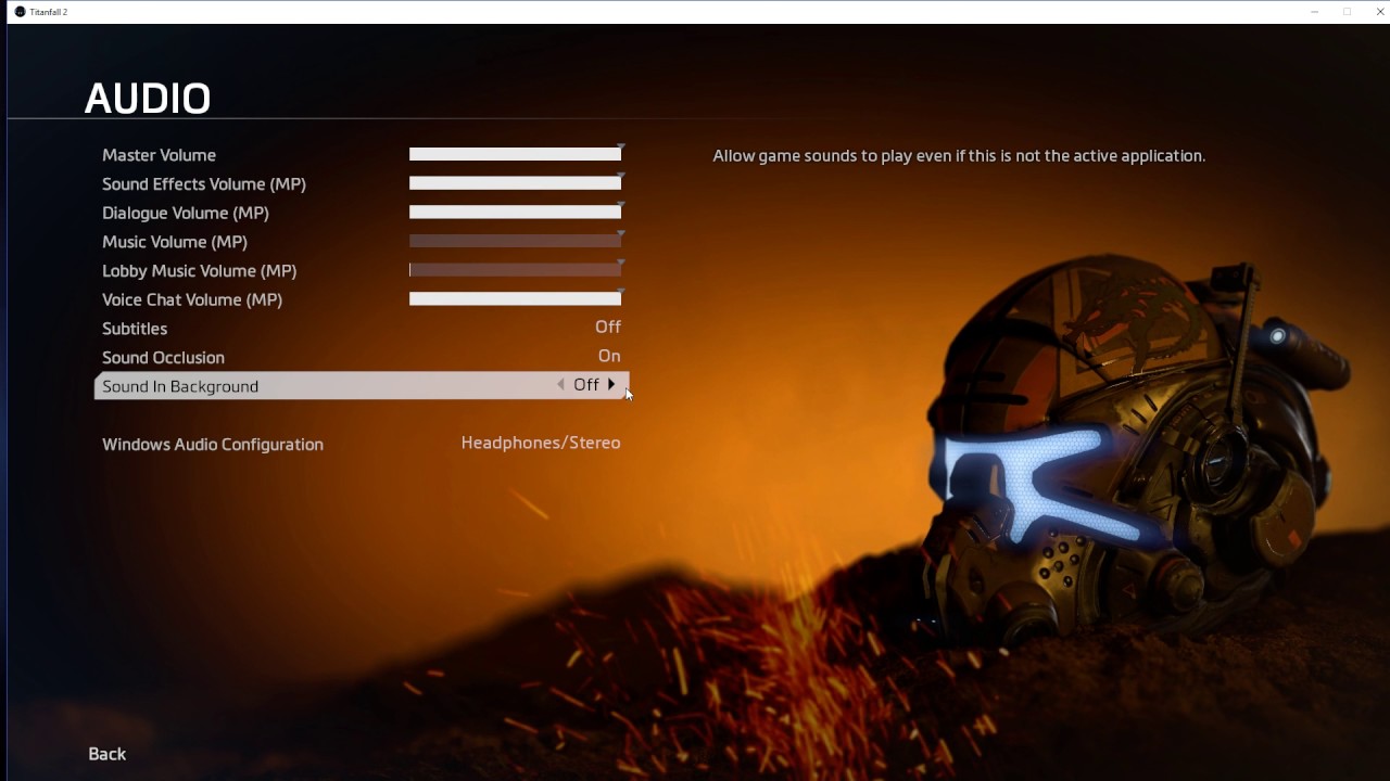 How To Enable Sound In Background In Titanfall 2