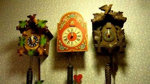 3 Triple Plate Cuckoo Clocks