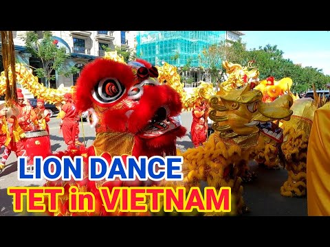 Lion Dance Tet Lunar New Year In Saigon, Vietnam