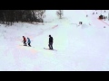 Лелик в первый раз на лыжах