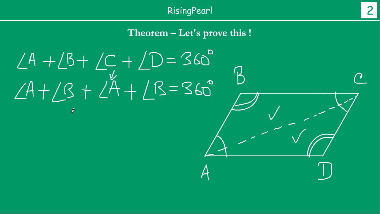 Quadrilateral Having Both Pairs Of Opposite Angles Equal Means 