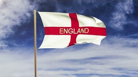 4K England flag with title waving in the wind. Looping sun rises style. Animation loop Stock video