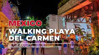 🇲🇽 Playa Del Carmen Walking Tour, Mexico Night Walk