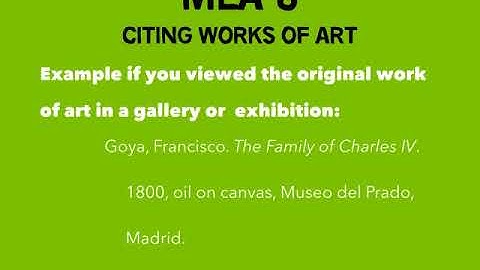 MLA8 and citing works of art