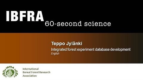 60-second science with Teppo Jylänki, DataPuu - forest experiment data services (Eng)