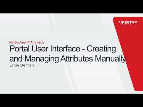 NetBackup IT Analytics: Portal User Interface – Creating and Managing Attributes Manually