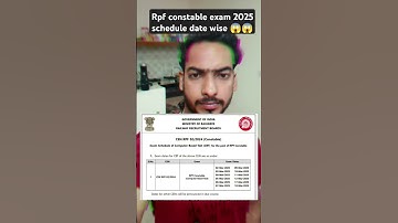 Rpf constable exam schedule date wise #maths#rpfsi #rpfconstable#shorts #selectioncommission #video