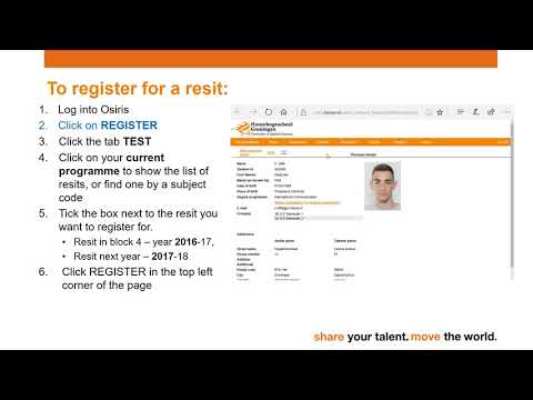 Osiris instruction - How to enroll for a resit
