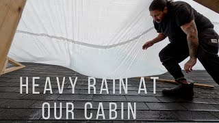 Huge Water Leak in the Cabin During a Rainstorm || Hike and Fire Pit Meal