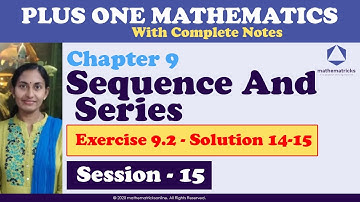 Exercise 9.2|Sequences and Series|Class 11|Plus One|Maths|Chapter 9|In Malayalam