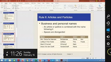 OT 104 INDEXING RULES