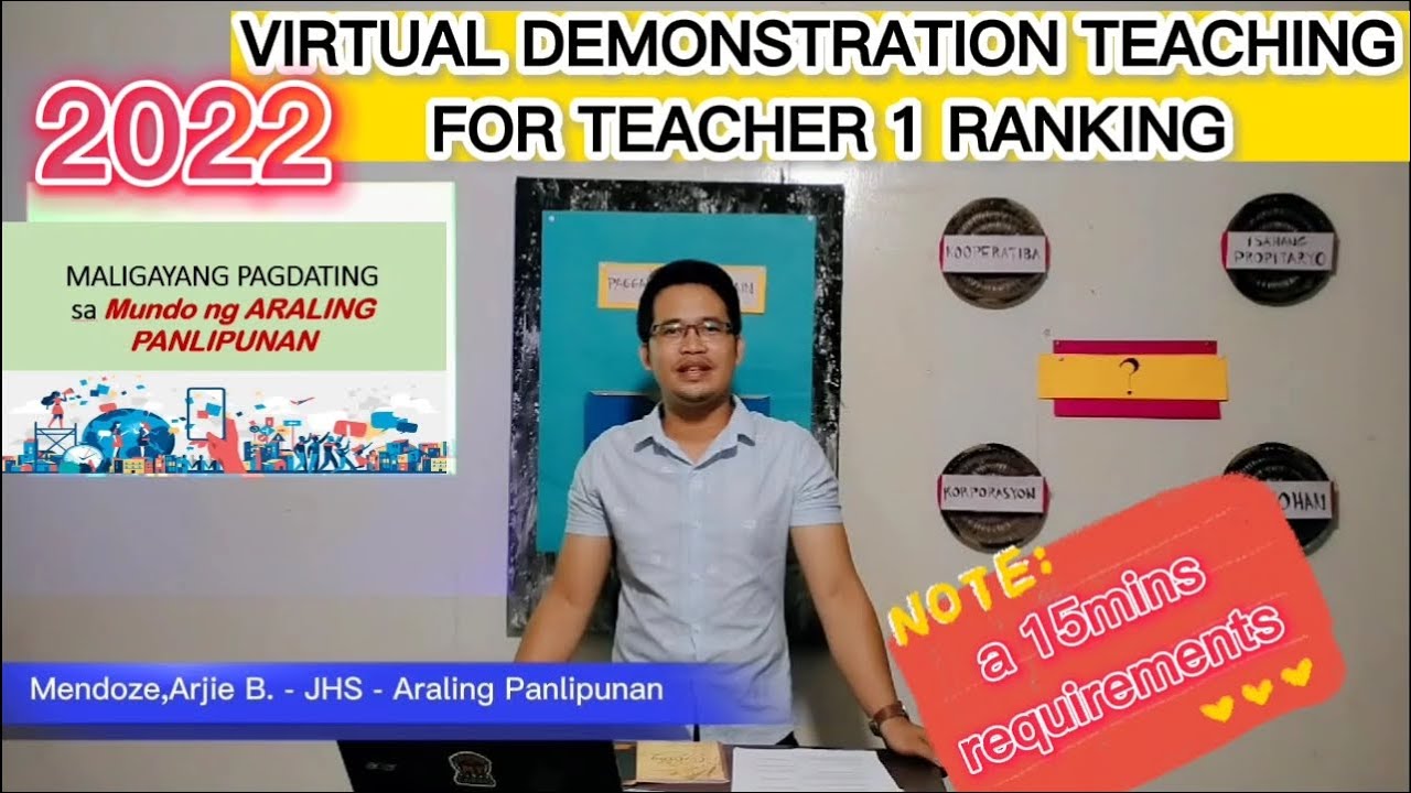 Virtual Demonstration Teaching for Teacher 1 YouTube