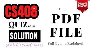 CS408 quiz 1 solution 2023 || CS 408 quiz 1 searching PDF file