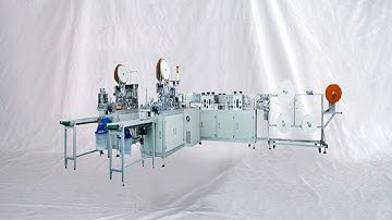 How to operate commission disposable face masks flat type 1+2 making production line آلة قناع الوجه