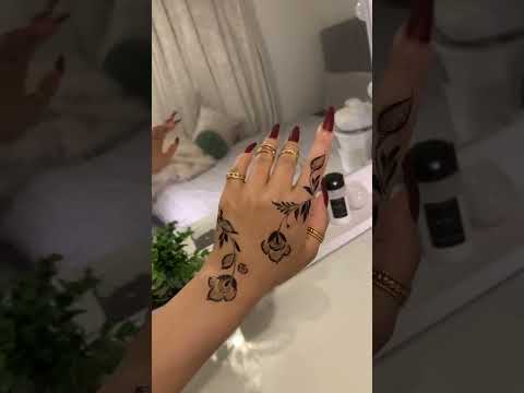 نقش اسواد روعة طريق سهل جدا Beautiful Simple Cute Black Henna Design
