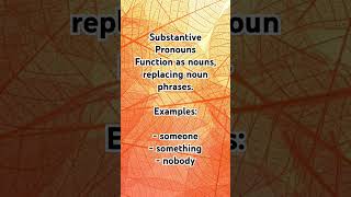 Substantive Pronouns Pronoun In English Grammar