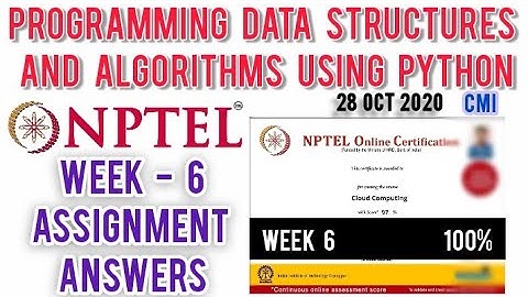 NPTEL: Programming , Data Structures and Algorithms Using Python Week 6 Quiz [Assignment 6] Answers