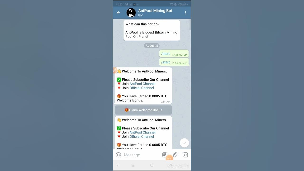 Miner bot telegram funciona