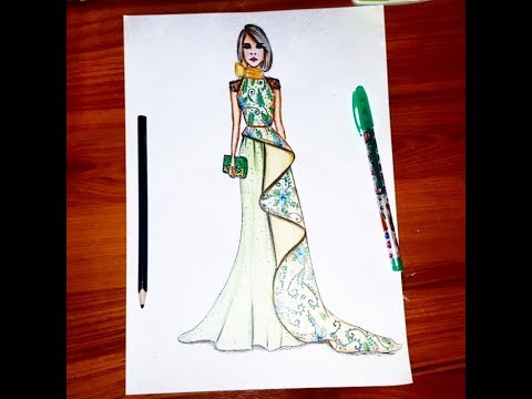 Featured image of post Dress Designs Drawings With Color - From figure hugging bodycon to classic skater, create your own dress design online to develop an original style.