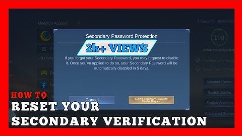 HOW TO RESET SECONDARY PASSWORD IN MOBILE LEGENDS | MOBILE LEGENDS BANG BANG