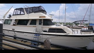 BOAT TOUR: 1981 Hatteras 56 Motor Yacht Wide Body walk through after refit