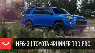 Designed and engineered specifically for trucks suvs, the vossen hf6-2
wheel is shown on toyota 4runner trd pro. available in 20", 22" a...