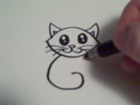 how to draw a cartoon cat face