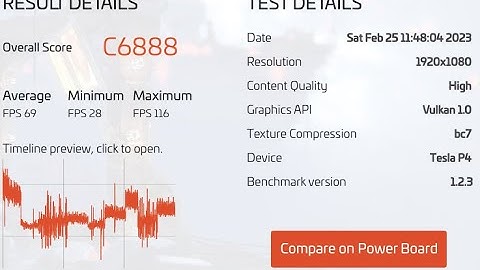 Nvidia Tesla P4 Benchmark on Linux with the Vulkan graphical API