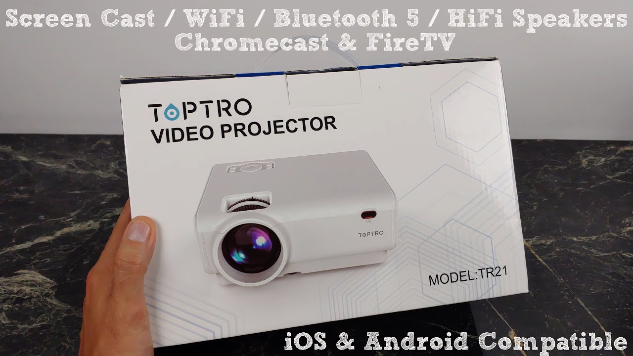 TopTro TR21 Portable MINI Projector : Bluetooth, WiFi and Casting!